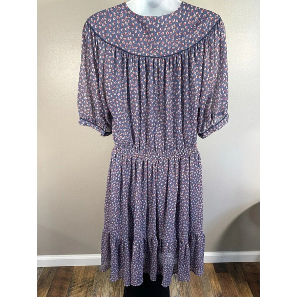 French Connection Wrap Dress Size 8 Blue Floral Women's - Picture 4 of 6